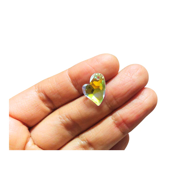 Cristal  tornasol en forma de corazón 17 x 13 mm,  para colgante, por por unidad
