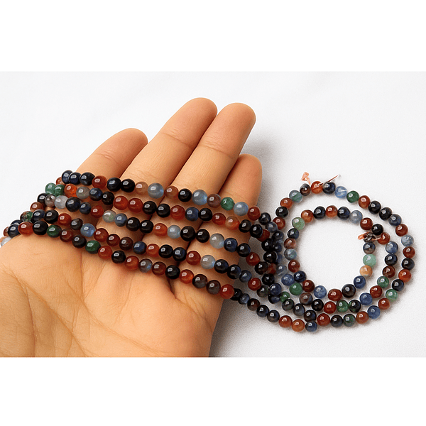 Agata facetada de 4 mm, MULTICOLOR, tira de 95 piedras APROX