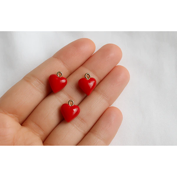 dije baño de oro corazón, 12 x 12 mm, 7 mm de grosor, por unidad