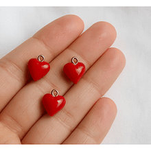 dije baño de oro corazón, 12 x 12 mm, 7 mm de grosor, por unidad