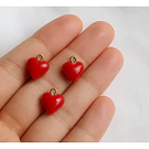 dije baño de oro corazón, 12 x 12 mm, 7 mm de grosor, por unidad