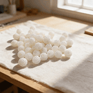 Cuenta mora color blanco de 10 mm, set de 25 grs (75 unidades aprox)