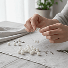 Cuenta mora color blanco de 10 mm, set de 25 grs (75 unidades aprox)