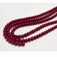 Perla de vidrio pintado 6 mm color burdeo tira de 72 unidades