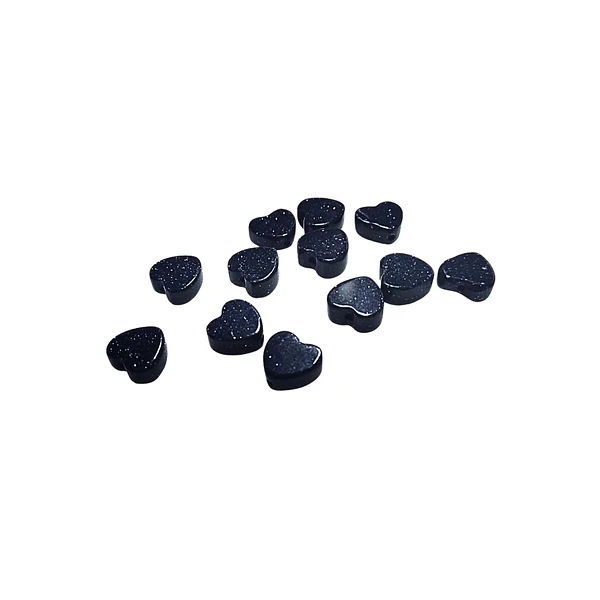 Corazón piedra estrella, 10 x 10 mm, 5 mm de grosor, set de 6 unidades