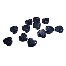 Corazón piedra estrella, 10 x 10 mm, 5 mm de grosor, set de 6 unidades