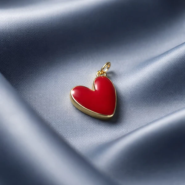 Colgante baño de oro corazón, 15 x 15 mm, por unidad