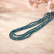 Cristal facetado 1.5 mm en color turquesa con brillos tornasol 195 cristales aprox