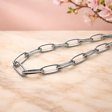 cadena de aluminio plateada, eslabón de 19 x 8 mm, por metro