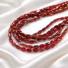 Cristal rojo con aplicación, 7 x 4 mm, tira de 50 cristales aprox