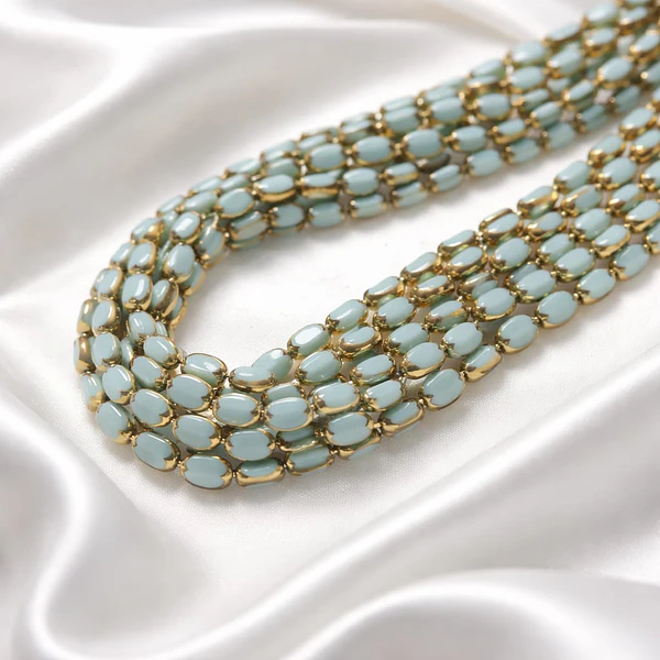 Cristal menta con aplicación, 7 x 4 mm, tira de 50 cristales aprox.