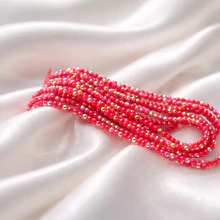 Cristal facetado 1.5 mm en color rojo con brillos tornasol, 195 cristales aprox