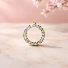 Colgante zirconia baño de oro, 18 mm, por unidad