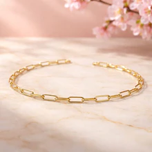 Cadena baño de oro, eslabón de 6 x 3 mm, por metro 