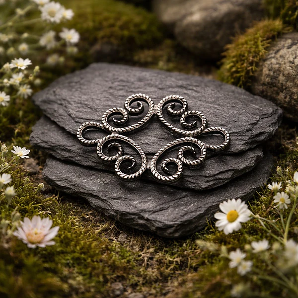 colgante plateado 45 x 32 mm, por unidad