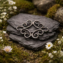 colgante plateado 45 x 32 mm, por unidad