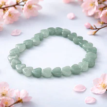 Corazón jade, 8 x 9 mm, set de 6 unidades