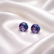 Cristal Rívoli rosa y fucsia, 8 mm, set de 2 unidades, con agujero superior para colgante