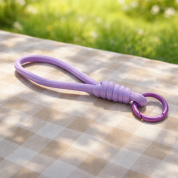 Llavero full tendencia, color lila, 14 cm de largo, por unidad