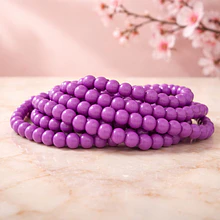 Perla de vidrio pintado 8 mm color lila tira de 53 unidades