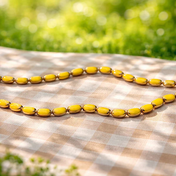 Cristal amarillo con aplicación, 7 x 4 mm, tira de 50 cristales aprox