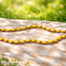 Cristal amarillo con aplicación, 7 x 4 mm, tira de 50 cristales aprox