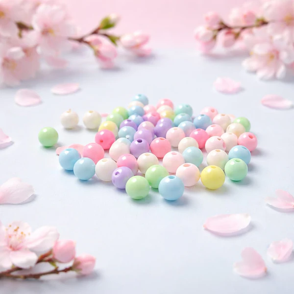 Perla acrílico colores pastel de 6 mm, set de 20 grs