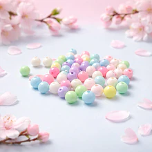 Perla acrílico colores pastel de 6 mm, set de 20 grs