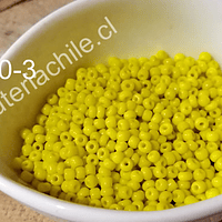 mostacilla amarilla de 8/0 (3mm), set de 50 grs