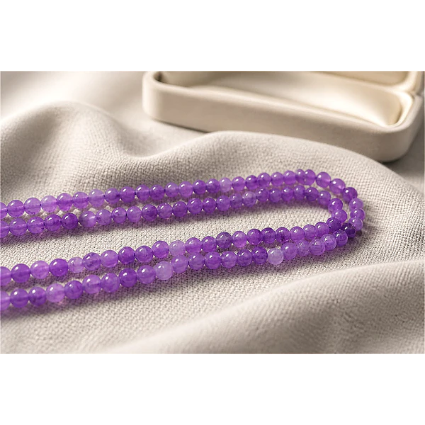 Agata facetada de 4 mm, en tonos lilas de 95 piedras APROX