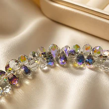 Cristal gota tornasol facetado, primera calidad, 10 x 5 mm, set de 10 cristales