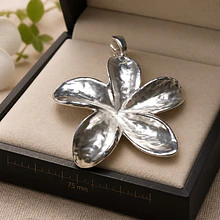 colgante baño de plata flor, 75 mm, por unidad