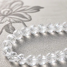 Cristal blanco transparente 6 mm por 5 mm, tira de 89 unidades