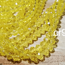 Cristal facetado de 6 mm, en color amarillo, tira de 88 cristales