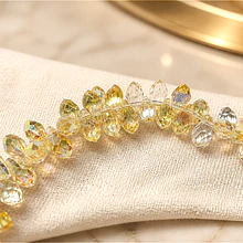 Cristal gota amarillo tornasol facetado, primera calidad, 10 x 5 mm, set de 10 cristales