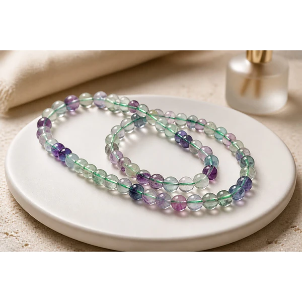 Fluorita lisa 6,5 mm, tira de 30 piedras