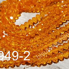 Cristal facetado de 6 mm, color naranja, tira de 95 cristales aprox.