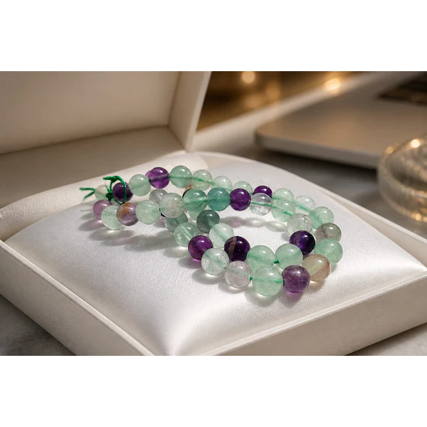 Fluorita lisa 8,5 mm, tira de 22 piedras