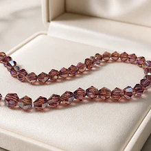 Cristal tupi 6 mm rosa oscuro tornasol, tira de 45 cristales aprox