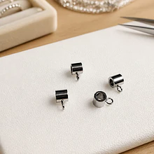Separador de acero quirúrgico, 5 x 5 mm, agujero de 3 mm, set de 4 unidades 