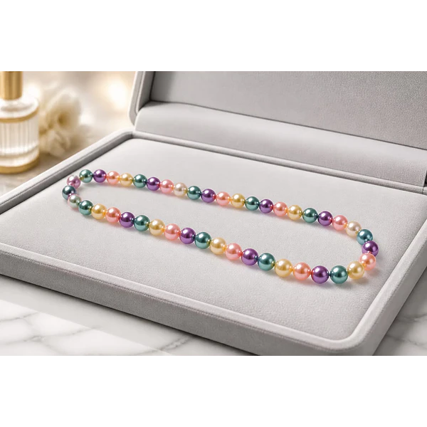 Perla Shell 6 mm, en multicolor, tira de 64 perlas aprox