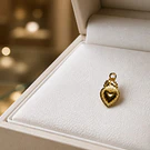 Dije baño de oro en forma de corazón detente, 16 x 10 mm, por unidad