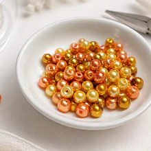 Perla fantasía multicolor, de 6 mm, 100 perlas aprox