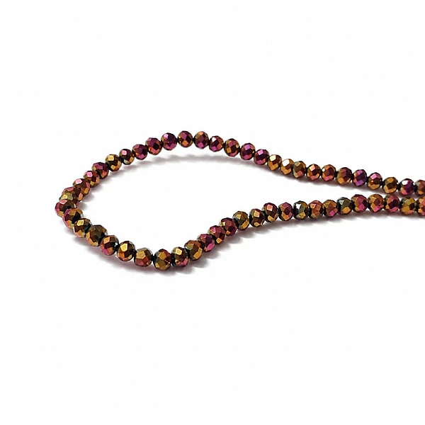 Cristal de 4 mm, color rosa y dorado tornasol metálico tira de 128 cristales aprox.