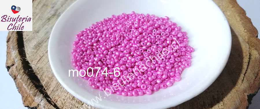 Mostacilla color rosado de 8/0 (3mm) set de 50 grs.