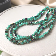 Cristal de 4 mm color jade y morado tornasol, tira de 120 cristales aprox