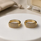 Aro baño de oro con zirconia, 20 mm, por par