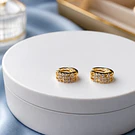 Aros zirconia baño de oro, 15 mm, por par