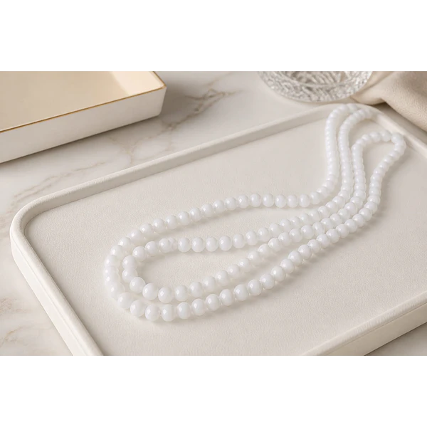 Cristal chino facetado blanco de 6 mm de diámetro por 5 mm de ancho tira de 85 unidades 