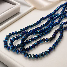 cristal azul brillante 6 mm, tira de 90 cristales aprox